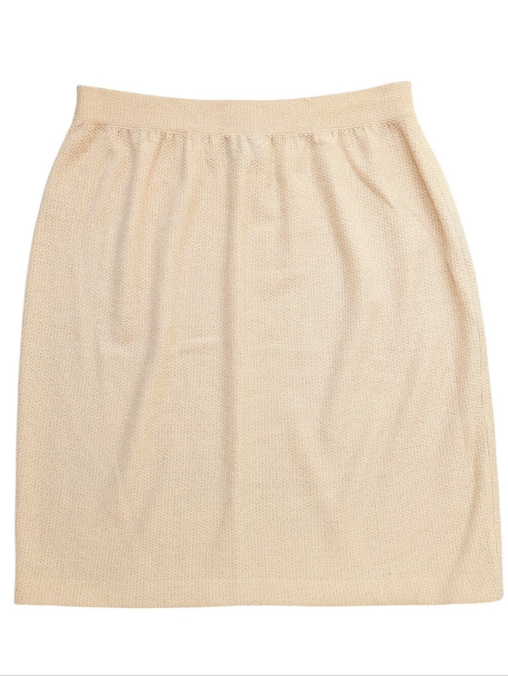 St. John Gold + Cream Knit Mini Skirt